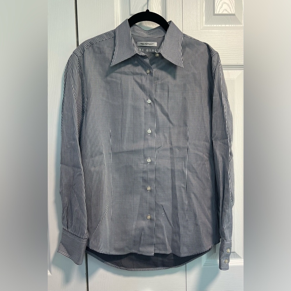Mark Shale Blue Checkered Button Down Long Sleeved Shirt